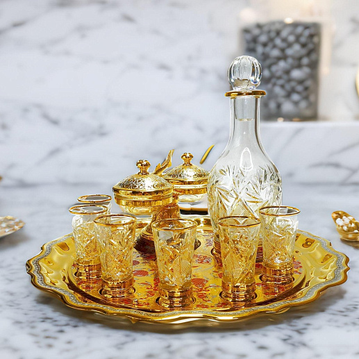 Водочный набор с икорницей. Златоуст